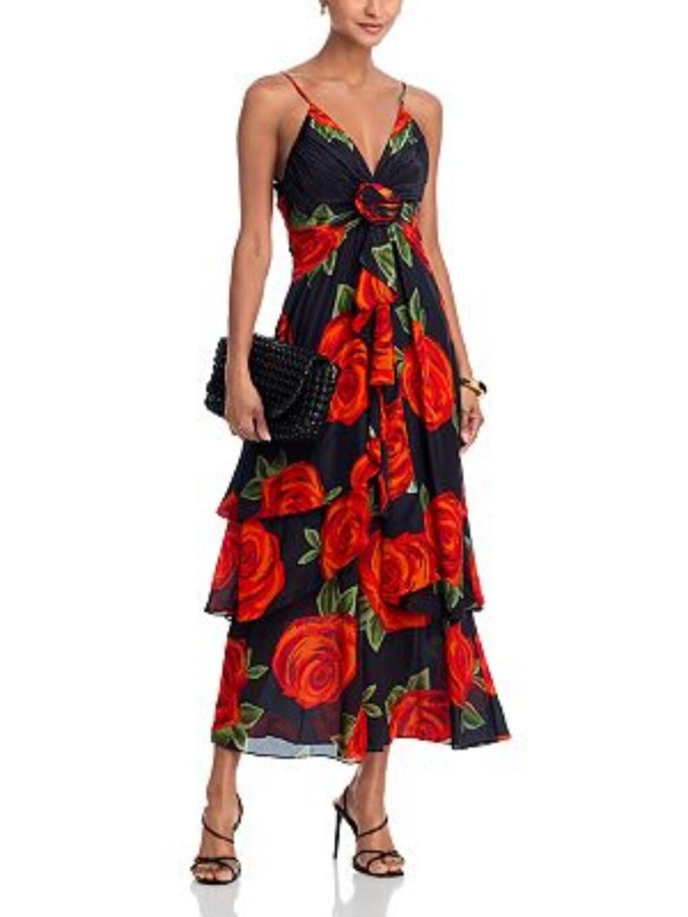 FARM‎ Rio Latin Roses Black Flower Dress - Picture 2 of 7